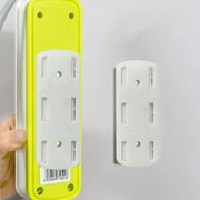 Punch Socket Holder Self Adhesive Desktop Socket Fixer Wall Mount Socket Bracket Power Strip Holder For WiFi Router Socket Fixer For Kitchen Home And(White)